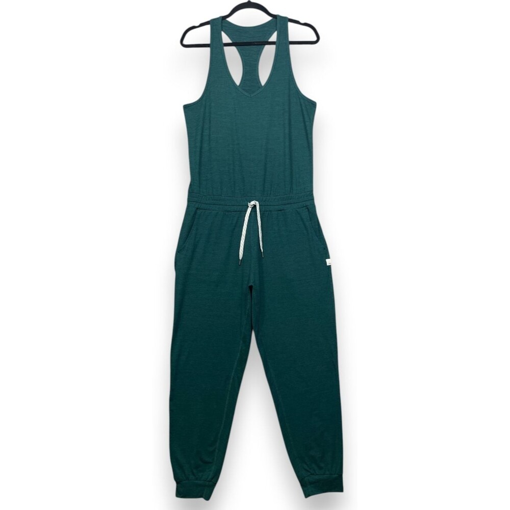 Vuori Lux Jumpsuit Womens S Green Tank Sleeveless Racerback Jogger Drawstring